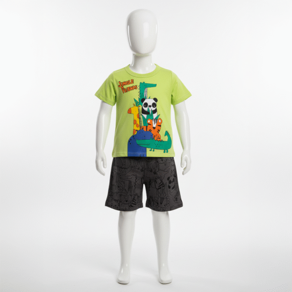 CJ MASC. CAMISETA M/M BERMUDA MOLETINHO - JUNGLE FRIENDS 1-2-3 - Imagem 2
