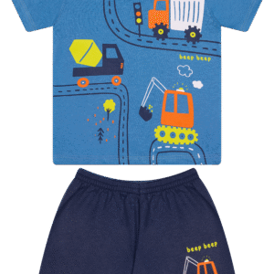 CJ MASC. CAMISETA M/M BERMUDA MOLETINHO - CAR BEEP BEEP 1-2-3
