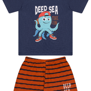 CJ MASC. CAMISETA M/M BERMUDA MOLETINHO - DEEP SEA MORE FUNI 1-2-3