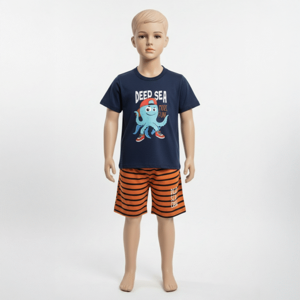 CJ MASC. CAMISETA M/M BERMUDA MOLETINHO - DEEP SEA MORE FUNI 1-2-3