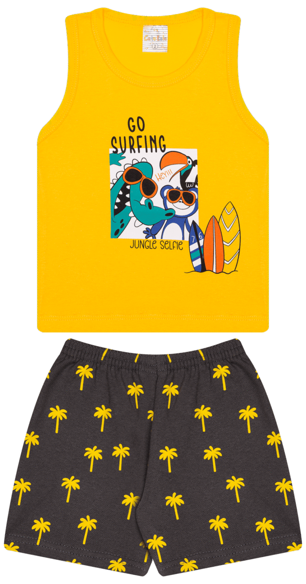 CJ MASC. REGATA M/M BERMUDA MOLETINHO - HEY GO SURFING 1-2-3 - Imagem 2