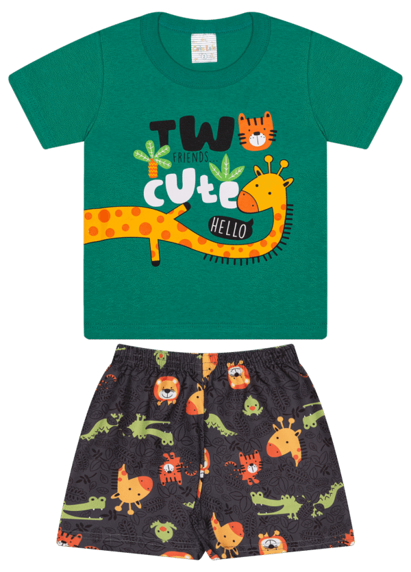 CJ MASC. CAMISETA M/M BERMUDA MICROFIBRA - HELLO FRIENDS CUTE 1-2-3 - Imagem 2