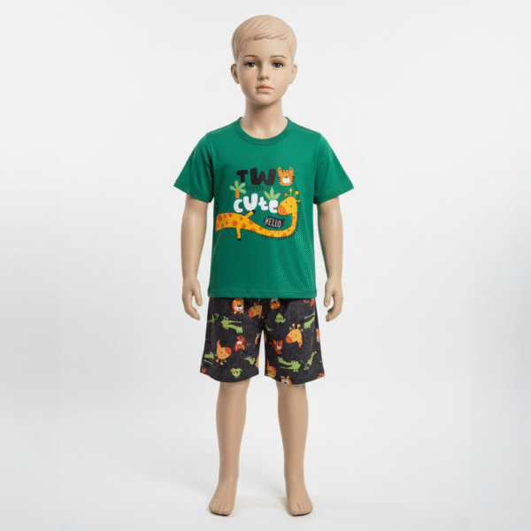 CJ MASC. CAMISETA M/M BERMUDA MICROFIBRA - HELLO FRIENDS CUTE 1-2-3