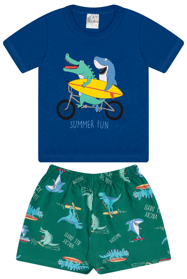 CJ MASC. CAMISETA M/M BERMUDA MICROFIBRA - SUMMER FUN 1-2-3