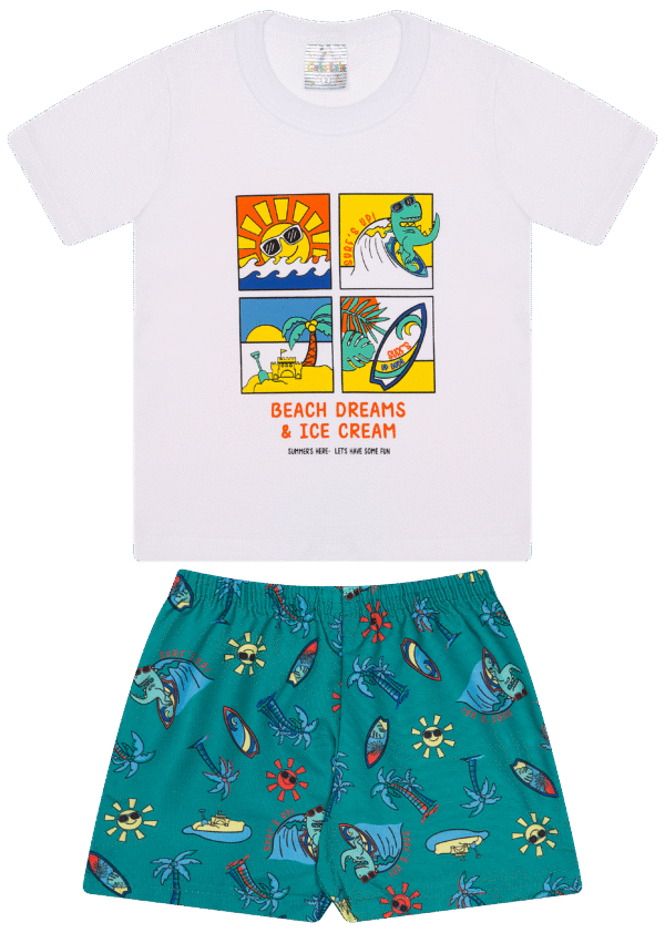 CJ MASC. CAMISETA M/M BERMUDA MICROFIBRA - BEACH DREANS 1-2-3