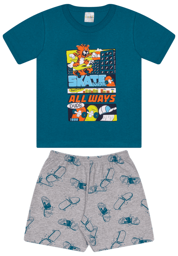CJ MASC. CAMISETA M/M BERMUDA MOLETINHO - ALL WAYS SKATE DUDE 4-6-8 - Imagem 2