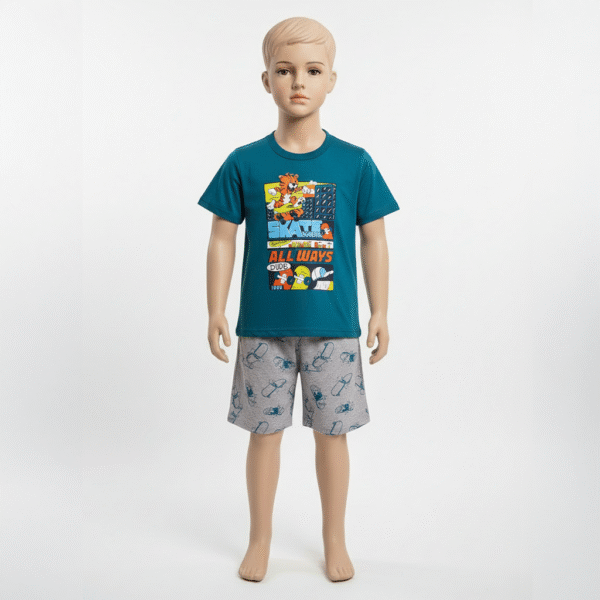 CJ MASC. CAMISETA M/M BERMUDA MOLETINHO - ALL WAYS SKATE DUDE 4-6-8