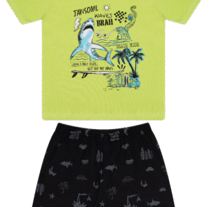 CJ MASC. CAMISETA M/M BERMUDA MOLETINHO - JAWSOME WAVES BRAII BEACH 4-6-8