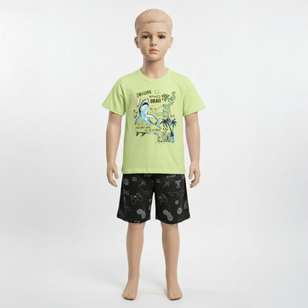 CJ MASC. CAMISETA M/M BERMUDA MOLETINHO - JAWSOME WAVES BRAII BEACH 4-6-8