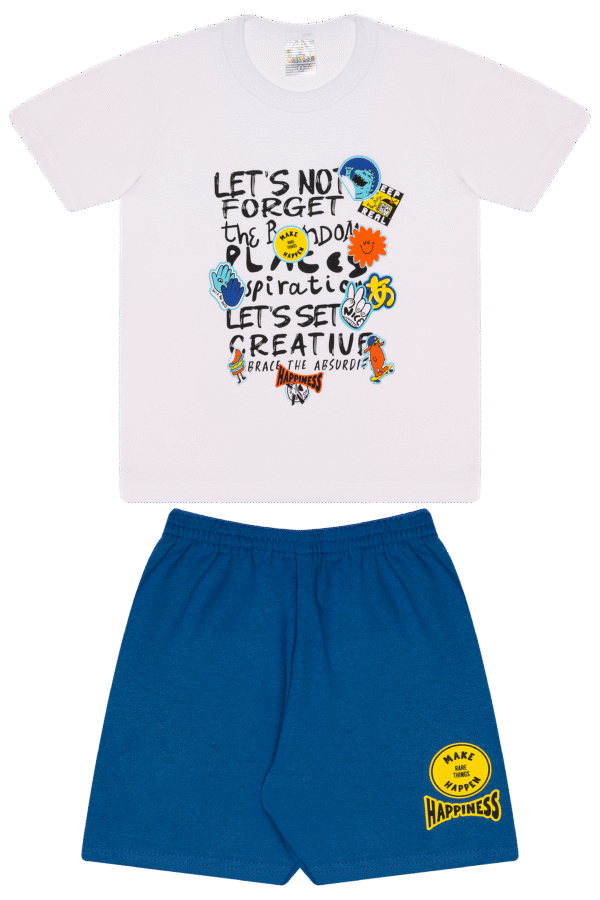 CJ MASC. CAMISETA M/M BERMUDA MOLETINHO - LETS NOT FORGET CREATIVE 4-6-8