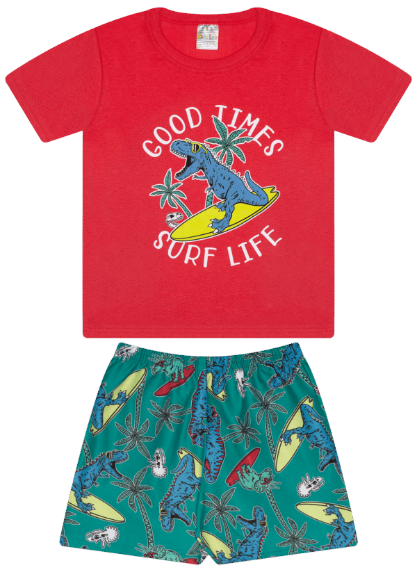CJ MASC. CAMISETA M/M BERMUDA MICROFIBRA - GOOD TIMES SURF LIFE 4-6-8 - Imagem 2
