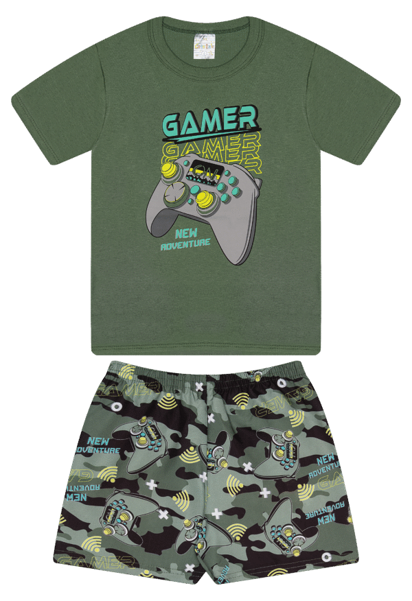 CJ MASC. CAMISETA M/M BERMUDA MICROFIBRA - GAMER NEW ADVENTURE 4-6-8