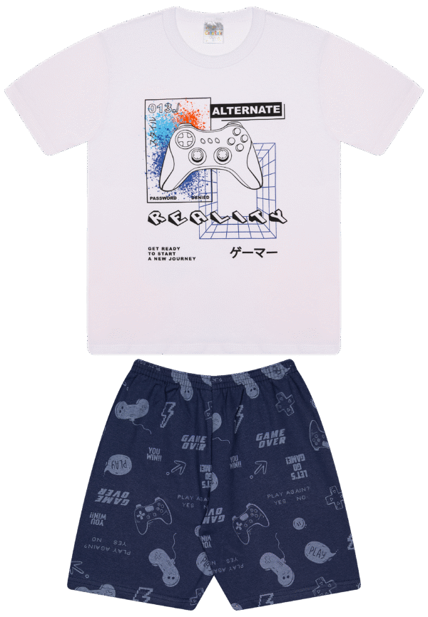 CJ MASC. CAMISETA M/M BERMUDA MOLETINHO - ALTERNATE REALITY 10-12-14