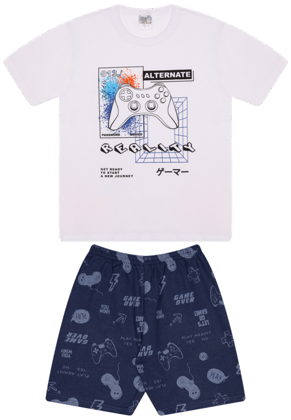 CJ MASC. CAMISETA M/M BERMUDA MOLETINHO - ALTERNATE REALITY 10-12-14 - Imagem 2