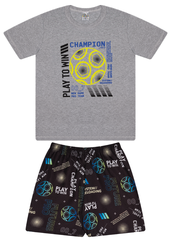 CJ MASC. CAMISETA M/M BERMUDA MICROFIBRA - PLAY TO WIN CHAMPION 10-12-14