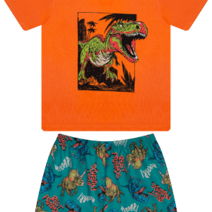 CJ MASC. CAMISETA M/M BERMUDA MICROFIBRA - DINOSSAURO 10-12-14