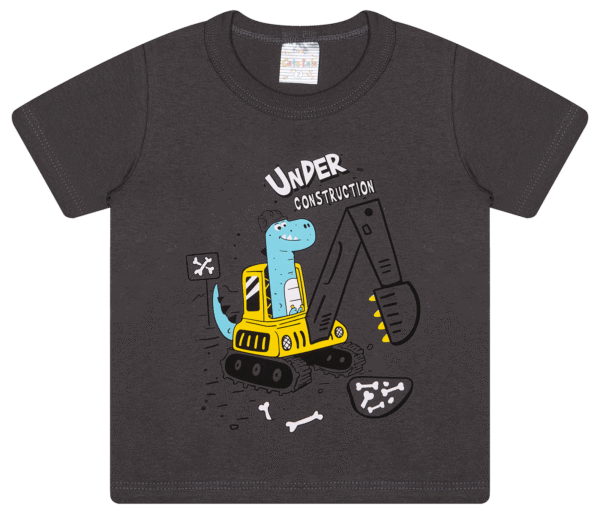 CAMISETA MASC. M/M GOLA REDONDA - UNDER CONSTRUCTION DINO 1-2-3 - Imagem 2