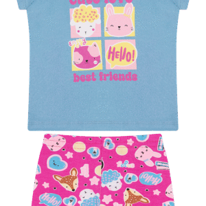 CJ FEM. BLUSA COTTON CICLISTA COTTON - CUTE LOVE BEST FRIENDS 1-2-3