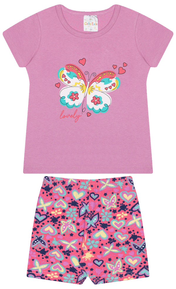 CJ FEM. BLUSA COTTON CICLISTA COTTON - BUTTERFLY LOVELY 1-2-3