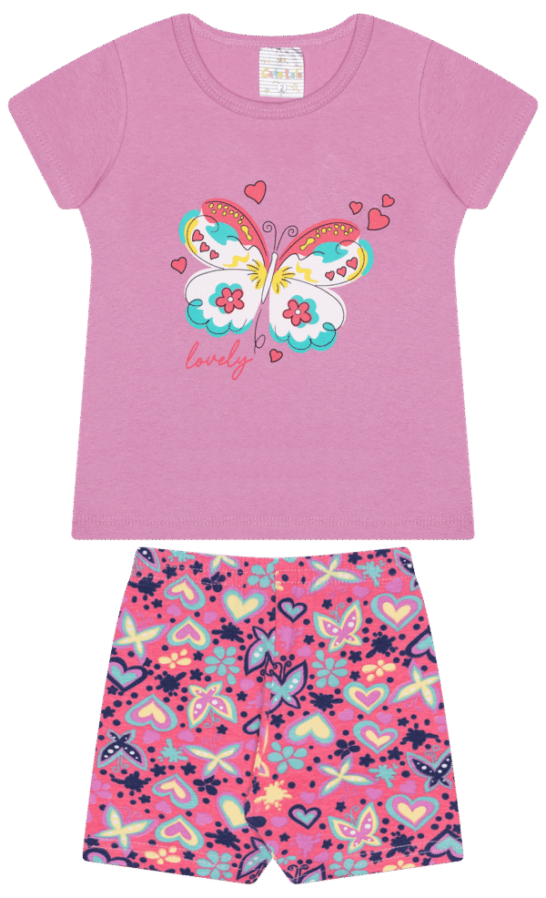 CJ FEM. BLUSA COTTON CICLISTA COTTON - BUTTERFLY LOVELY 1-2-3 - Imagem 2