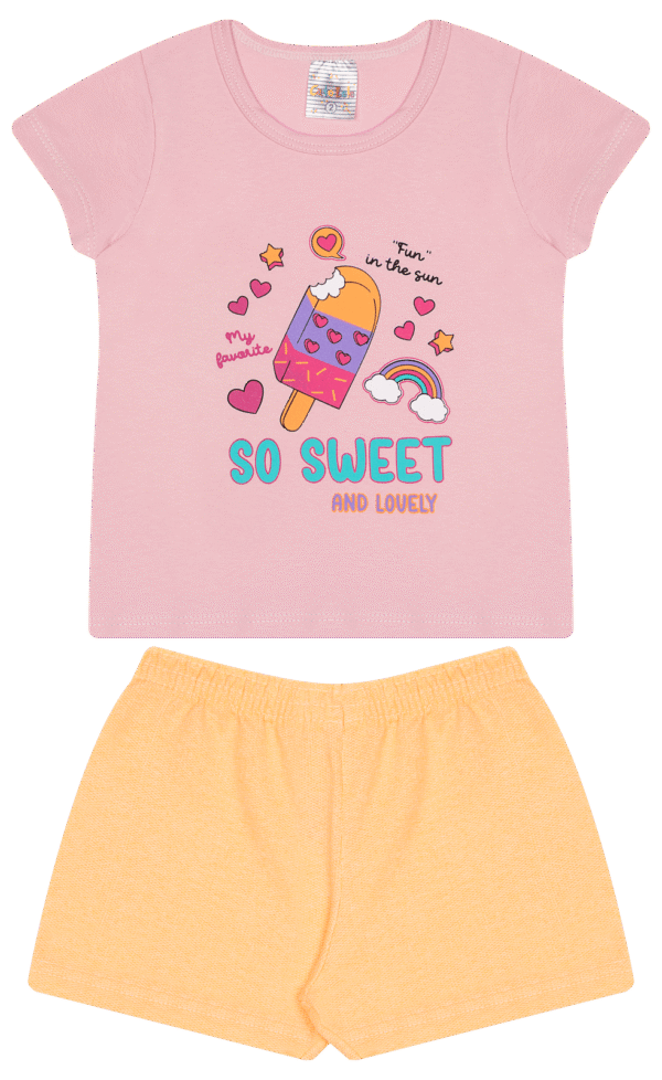 CJ FEM. BLUSA COTTON SHORTS MOLETINHO - UNI - SO SWEET AND LOVELY 1-2-3 - Imagem 2