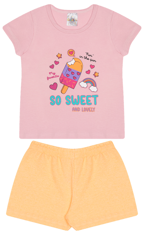 CJ FEM. BLUSA COTTON SHORTS MOLETINHO - UNI - SO SWEET AND LOVELY 1-2-3