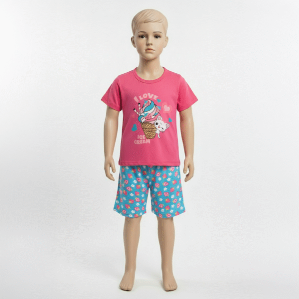 CJ FEM. REGATA COTTON SHORTS COTTON - I LOVE ICE CREAN 1-2-3