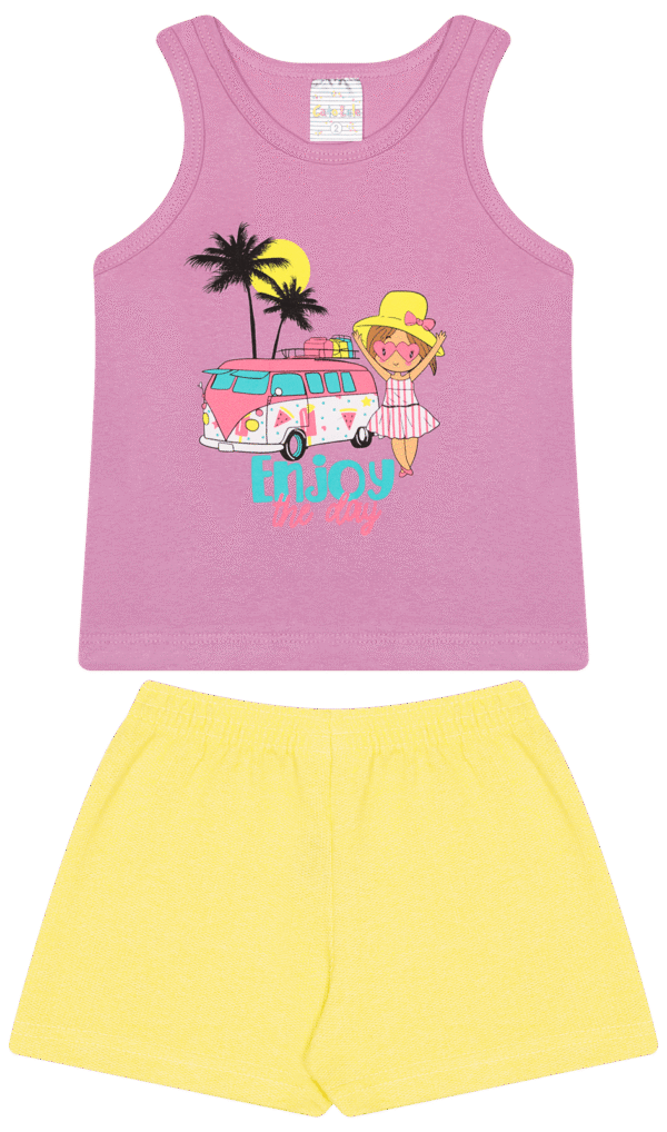 CJ FEM. REGATA COTTON SHORTS MOLETINHO - ENJOY THE DAY GIRLS 1-2-3 - Imagem 2