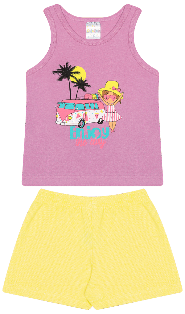 CJ FEM. REGATA COTTON SHORTS MOLETINHO - ENJOY THE DAY GIRLS 1-2-3
