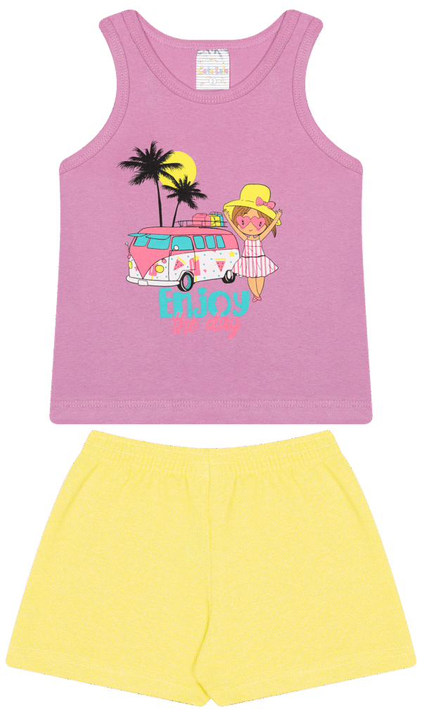 CJ FEM. REGATA COTTON SHORTS MOLETINHO - ENJOY THE DAY GIRLS 1-2-3