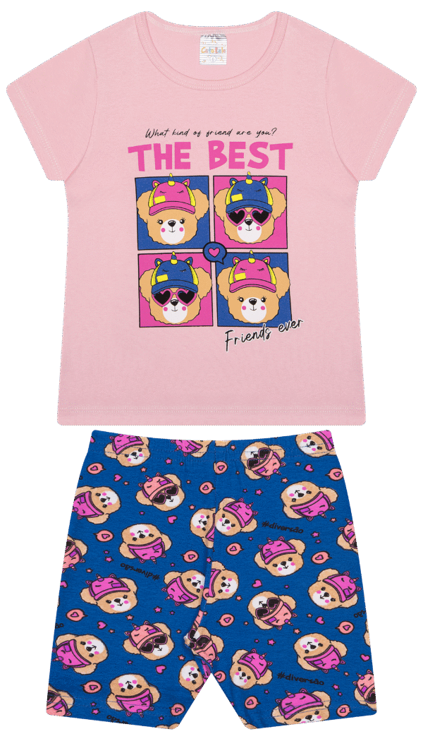 CJ FEM. BLUSA COTTON CICLISTA COTTON - THE BEST FRIENDS EVER 4-6-8