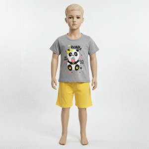 CJ FEM. BLUSA COTTON SHORTS MOLETINHO - PANDA SO SWEET 4-6-8