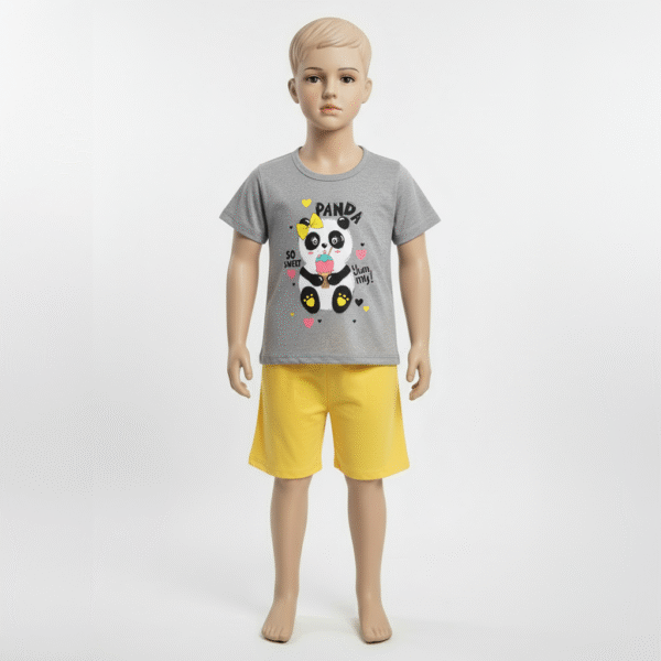 CJ FEM. BLUSA COTTON SHORTS MOLETINHO - PANDA SO SWEET 4-6-8
