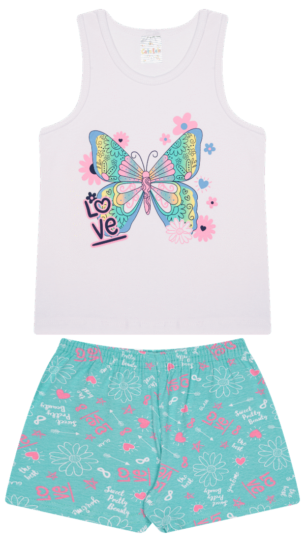 CJ FEM. REGATA COTTON SHORTS COTTON - LOVE BUTTERFLY 4-6-8
