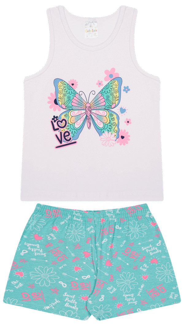 CJ FEM. REGATA COTTON SHORTS COTTON - LOVE BUTTERFLY 4-6-8