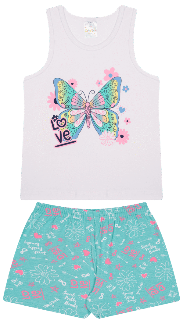 CJ FEM. REGATA COTTON SHORTS COTTON - LOVE BUTTERFLY 4-6-8 - Imagem 2