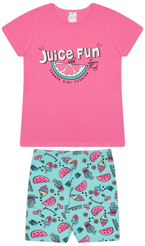 CJ FEM. BLUSA COTTON CICLISTA COTTON - JUICE FUN AND SUMMER LEMON 10-12-14 - Imagem 2