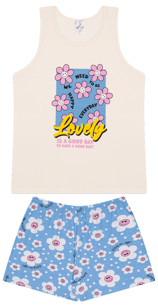 CJ FEM. REGATA COTTON SHORTS COTTON - LOVELY IS A GOOD DAY 10-12-14 - Imagem 2