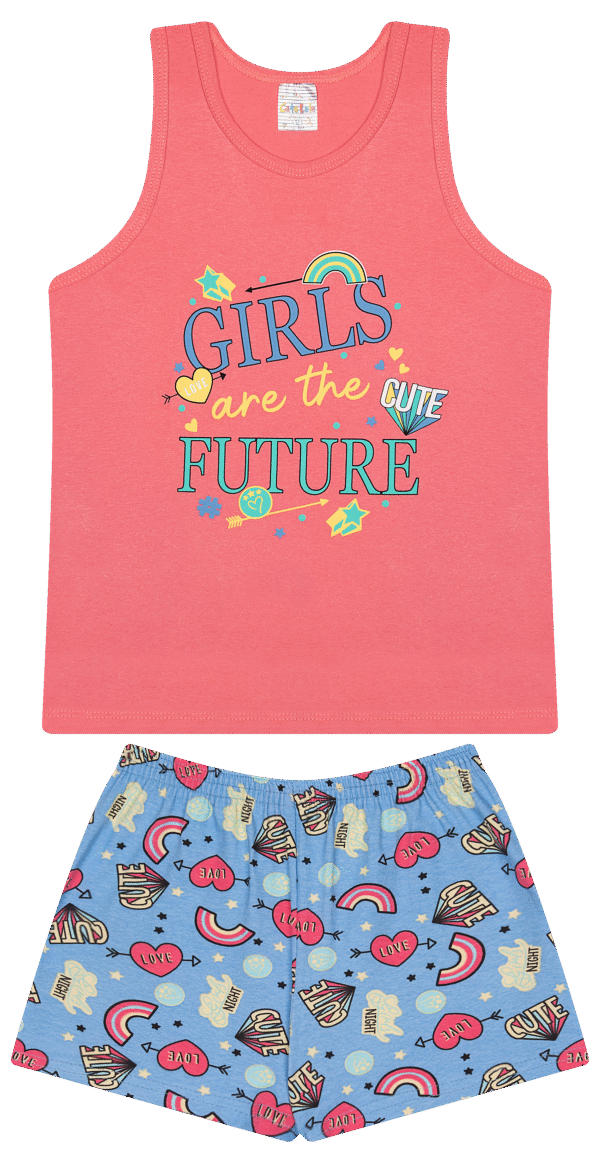 CJ FEM. REGATA COTTON SHORTS COTTON - GIRLS ARE THE FUTTURE 10-12-14