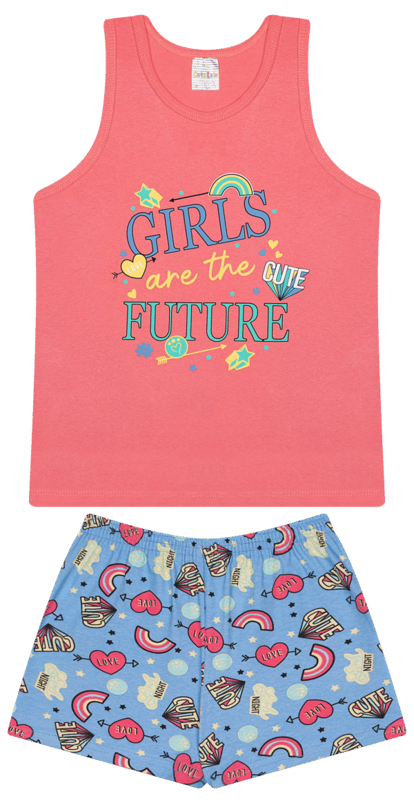 CJ FEM. REGATA COTTON SHORTS COTTON - GIRLS ARE THE FUTTURE 10-12-14