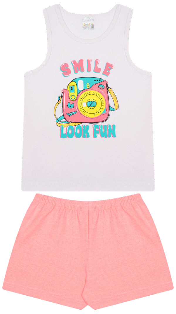 CJ FEM. REGATA COTTON SHORTS MOLETINHO - SMILE LOOK FUN 10-12-14