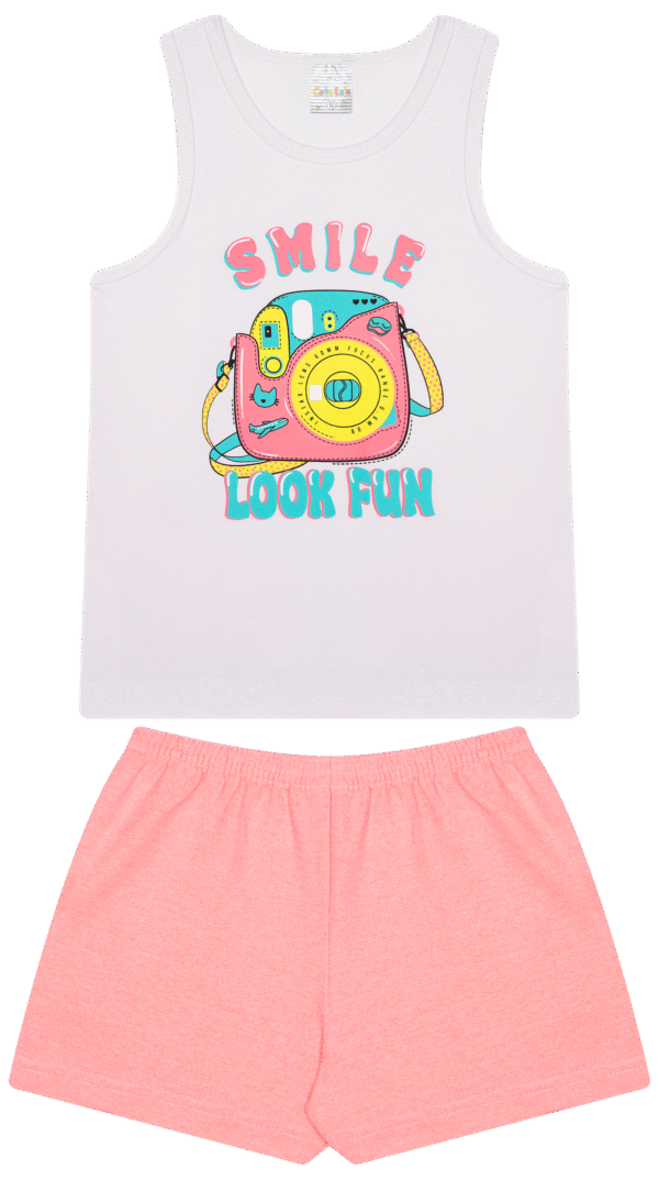 CJ FEM. REGATA COTTON SHORTS MOLETINHO - SMILE LOOK FUN 10-12-14