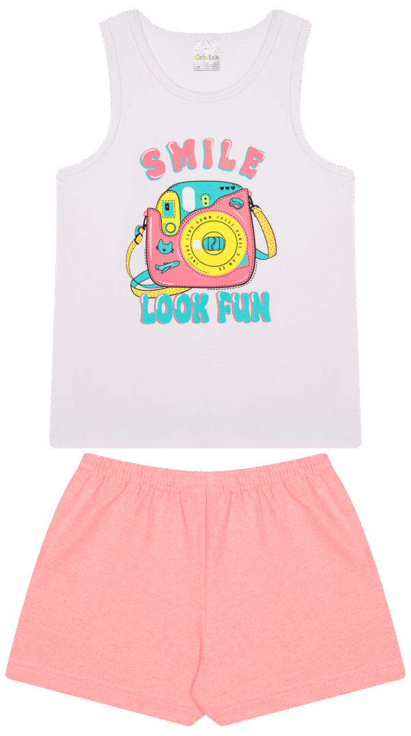 CJ FEM. REGATA COTTON SHORTS MOLETINHO - SMILE LOOK FUN 10-12-14 - Imagem 2
