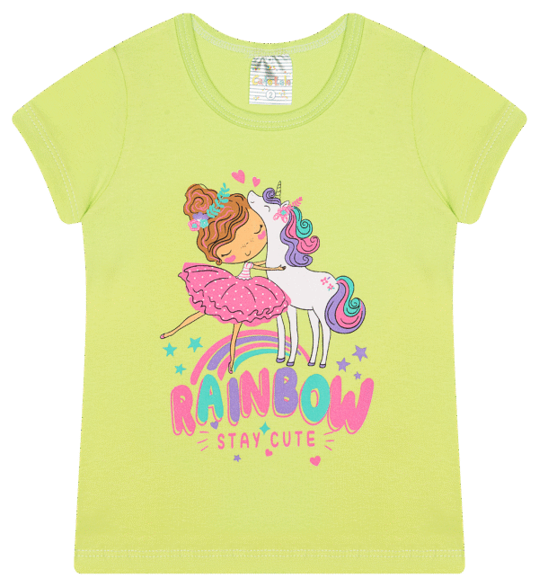 BLUSA FEM. COTTON - STAY CUTE RAINBOW 1-2-3