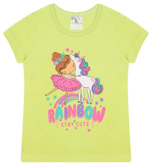 BLUSA FEM. COTTON - STAY CUTE RAINBOW 1-2-3 - Imagem 2