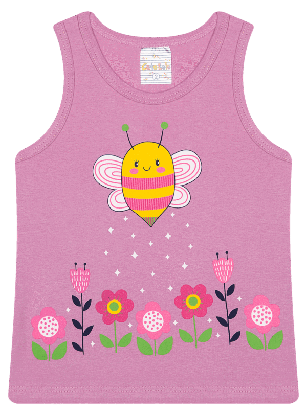 REGATA FEM. COTTON - FLOWERS BEE 1-2-3 - Imagem 2