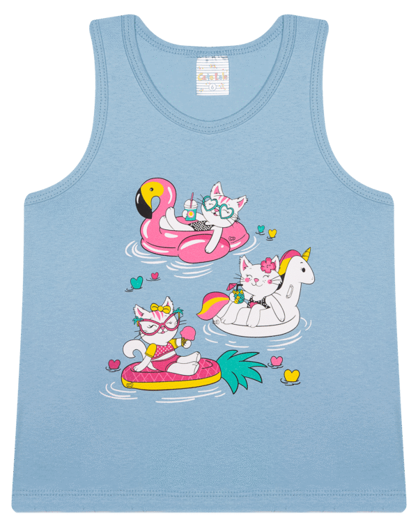 REGATA FEM. COTTON - CUTE KITTENS FUN 4-6-8 - Imagem 2