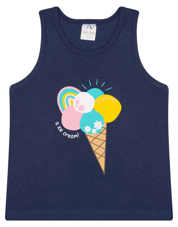REGATA FEM. COTTON - IS ICE CREAN ALL YOU NEED 4-6-8 - Imagem 2