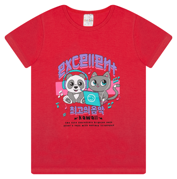 BLUSA FEM. COTTON - KAWAII GREAT FRIENDS MUSIC 10-12-14