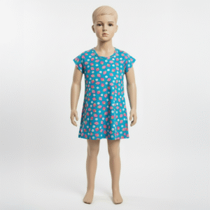 VESTIDO FEM. COTTON C/ MANGA - ESTAMPA ROTATIVA 1-2-3